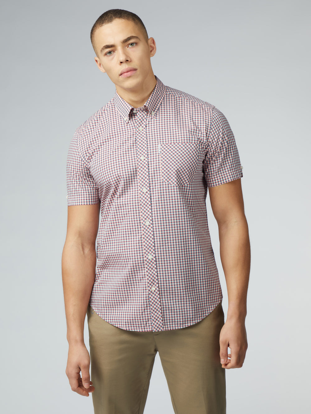 Chemises Ben Sherman Signature Short Sleeve Gingham Rouge Blanche | AZH-13097619